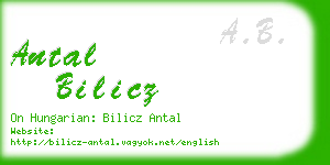 antal bilicz business card